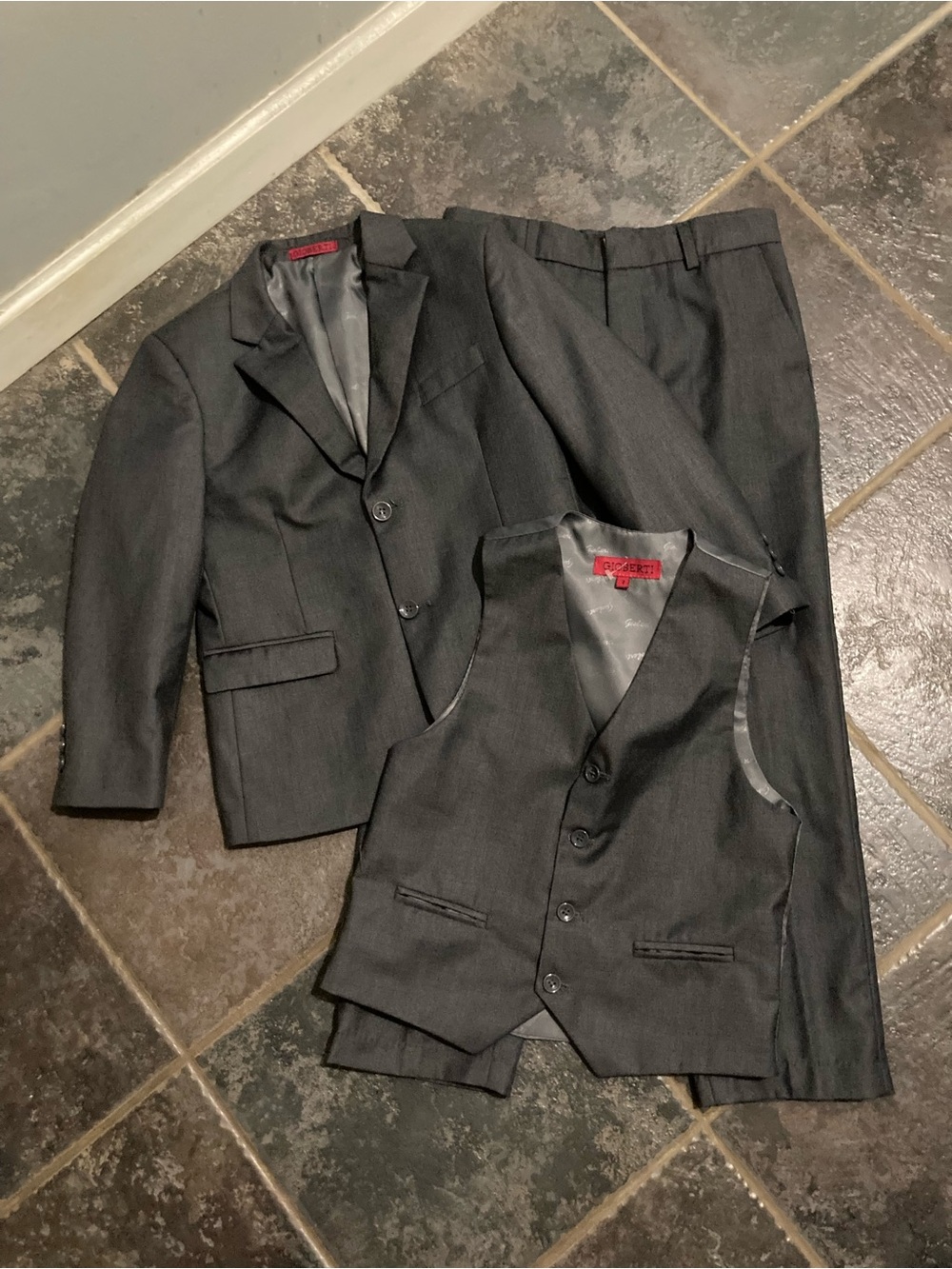 Gioberti Kid's Formal 3-piece Suit, Jacket, Vest, And Pants Suit Set Boys Size 7